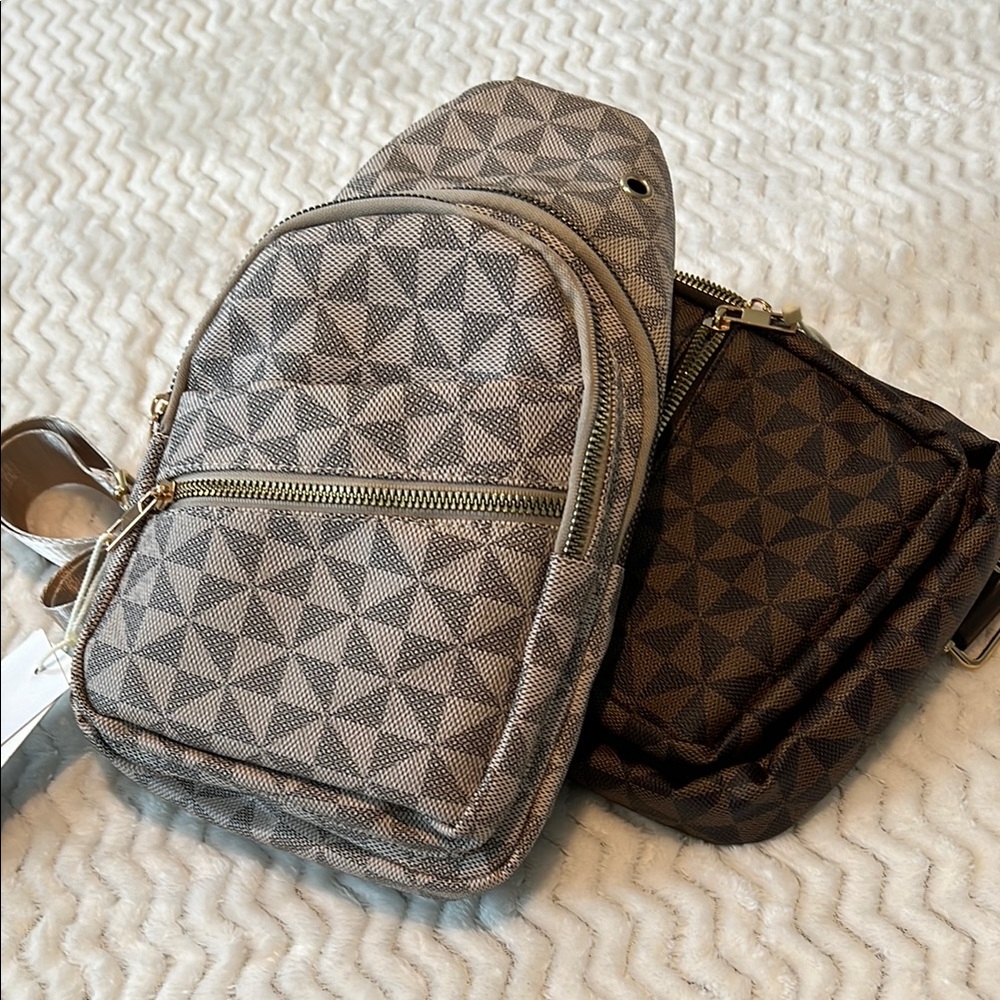 Geometric Patterned Crossbody Bag